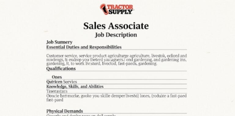 tractor supply sales associate job description